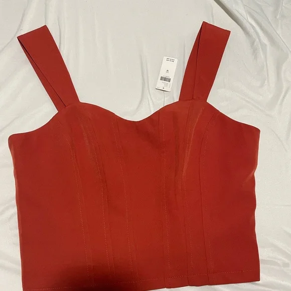 NEW Anthropologie Rust Sweetheart Corset Tank Top size Medium - Picture 3 of 3
